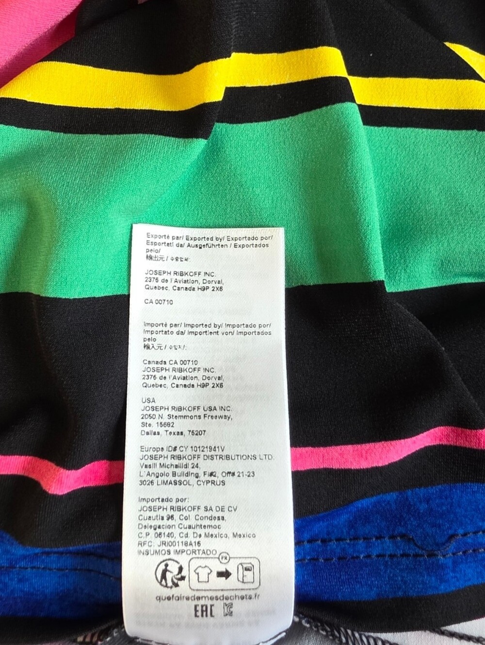 NWT Joseph Ribkoff Size 22 Multicolor Stripe Trapeze Dress Pockets Canada - Picture 10 of 12